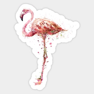 Watercolor American Flamingo Sticker